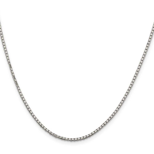 Image of 18" Sterling Silver Rhodium-plated 1.7mm 8 Sided Diamond-cut Mirror Box Chain Necklace w/2in ext