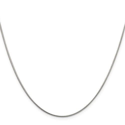 Image of 18" Sterling Silver Rhodium-plated 1mm Round Snake Chain Necklace