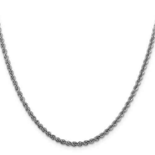 Image of 18" Sterling Silver Rhodium-plated 2.5mm Solid Rope Chain Necklace