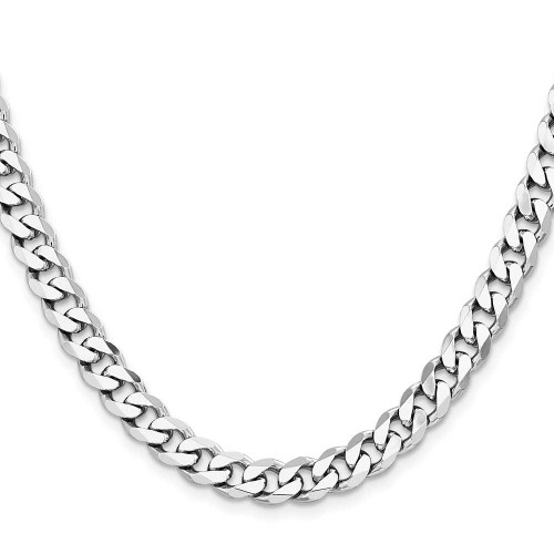 Image of 18" Sterling Silver Rhodium-plated 7.5mm Curb Chain Necklace