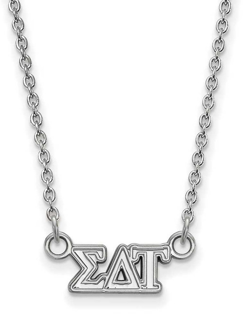 Image of 18" Sterling Silver Sigma Delta Tau X-Small Pendant Necklace by LogoArt SS006SDT-18