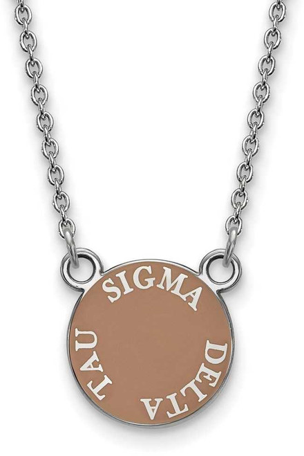 Image of 18" Sterling Silver Sigma Delta Tau X-Small Pendant Necklace by LogoArt SS012SDT-18