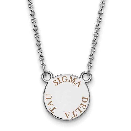 Image of 18" Sterling Silver Sigma Delta Tau X-Small Pendant Necklace by LogoArt SS014SDT-18