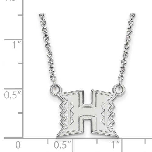 Image of 18" Sterling Silver The University of Hawaii Small Pendant w/ Necklace by LogoArt