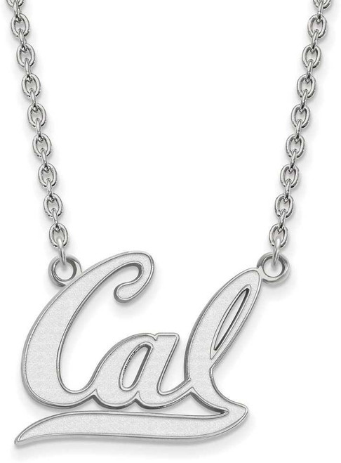 Image of 18" Sterling Silver U of California Berkeley Lg Pendant Necklace LogoArt SS012UCB-18