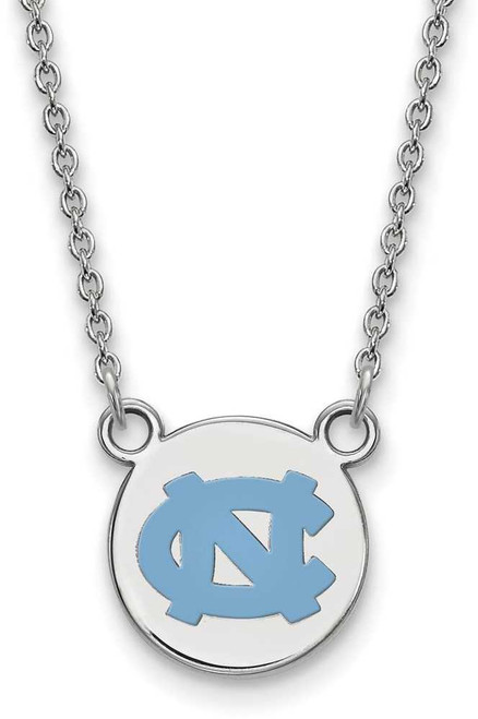 Image of 18" Sterling Silver U of North Carolina Small Enamel Disc w/ Necklace by LogoArt