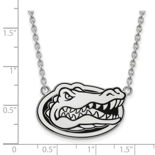 Image of 18" Sterling Silver University of Florida Large Pendant Necklace LogoArt SS076UFL-18