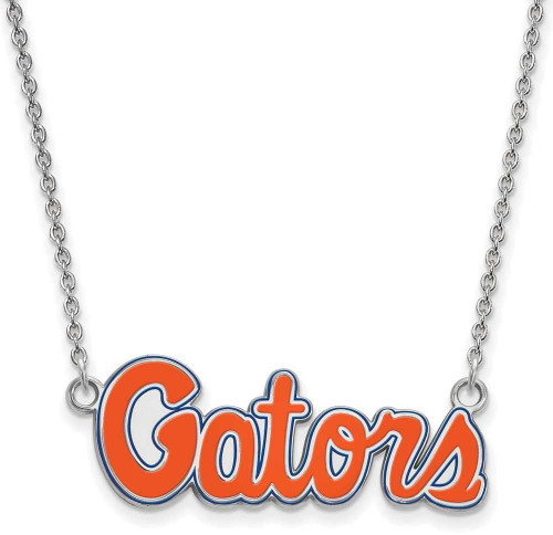 Image of 18" Sterling Silver University of Florida Small Enamel Pendant Necklace by LogoArt