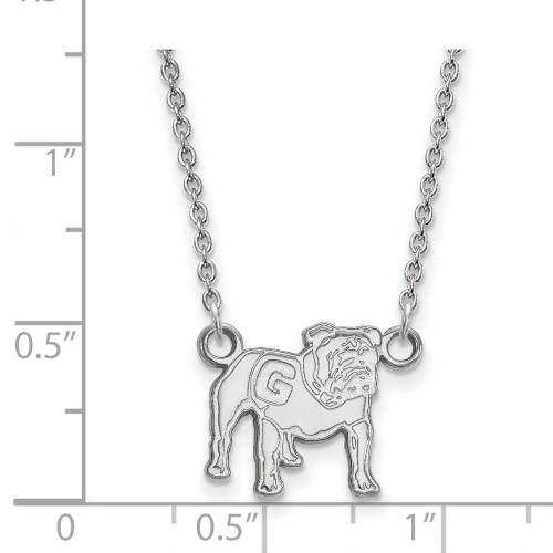 Image of 18" Sterling Silver University of Georgia Small Pendant Necklace LogoArt SS066UGA-18
