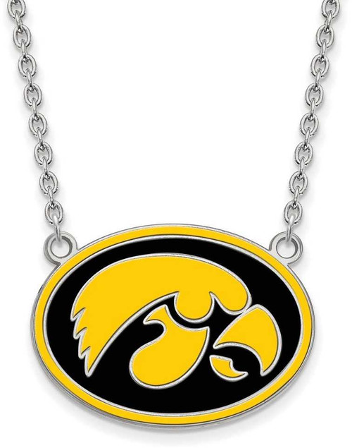 Image of 18" Sterling Silver University of Iowa Enamel Pendant w/ Necklace by LogoArt