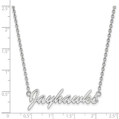 Image of 18" Sterling Silver University of Kansas Medium Pendant w/ Necklace by LogoArt