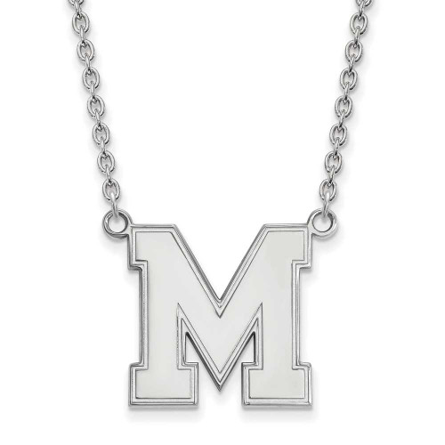 Image of 18" Sterling Silver University of Memphis Large Pendant Necklace LogoArt SS039UMP-18