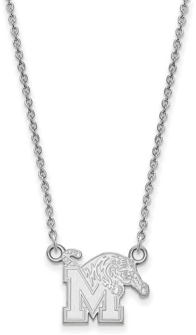 Image of 18" Sterling Silver University of Memphis Small Pendant Necklace LogoArt SS011UMP-18
