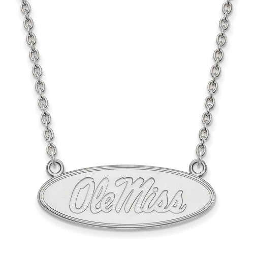 Image of 18" Sterling Silver University of Mississippi Lg Pendant Necklace LogoArt SS016UMS