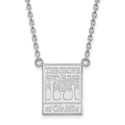 Image of 18" Sterling Silver University of Mississippi Lg Pendant Necklace LogoArt SS065UMS