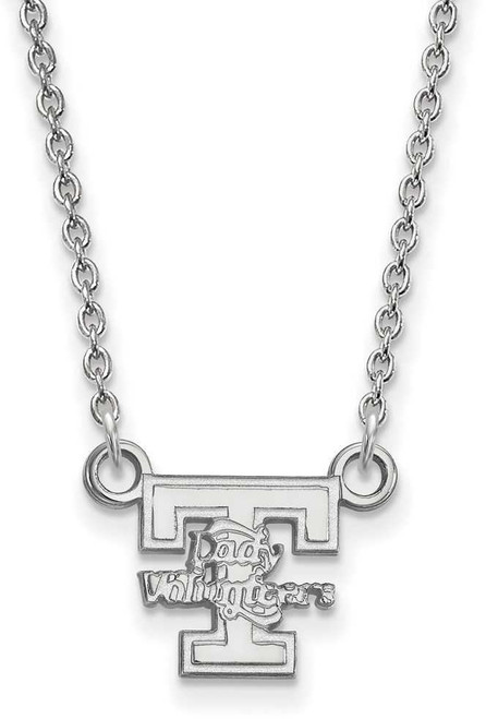 Image of 18" Sterling Silver University of Tennessee Sm Pendant Necklace LogoArt SS054UTN-18