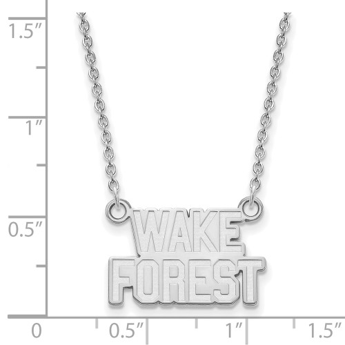 18" Sterling Silver Wake Forest University Sm Pendant Necklace LogoArt SS047WFU-18