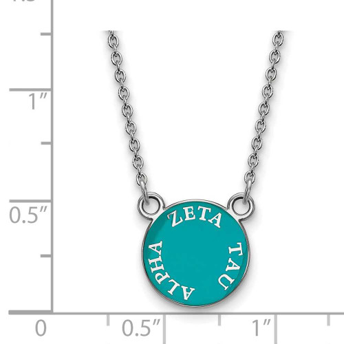Image of 18" Sterling Silver Zeta Tau Alpha X-Small Pendant Necklace by LogoArt SS012ZTA-18