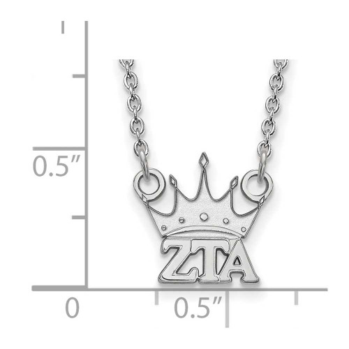 Image of 18" Sterling Silver Zeta Tau Alpha X-Small Pendant w/ Necklace LogoArt (SS039ZTA-18)