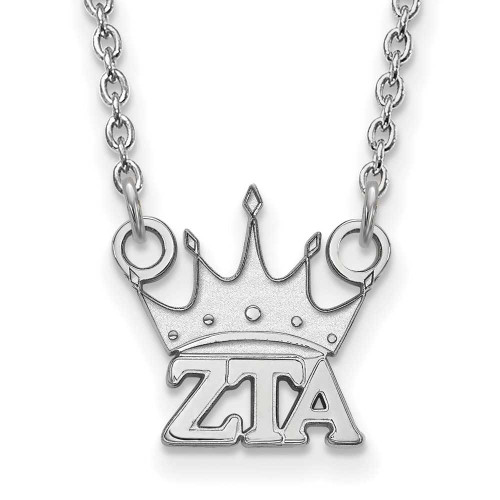 Image of 18" Sterling Silver Zeta Tau Alpha X-Small Pendant w/ Necklace LogoArt (SS039ZTA-18)