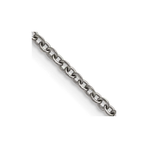 Image of 18" Titanium Polished 2.25mm Cable Chain Necklace