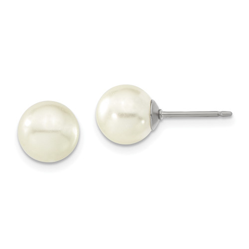 Image of 8mm 1928 Jewelry - Gold-tone 8mm Simulated Pearl Stud Post Earrings