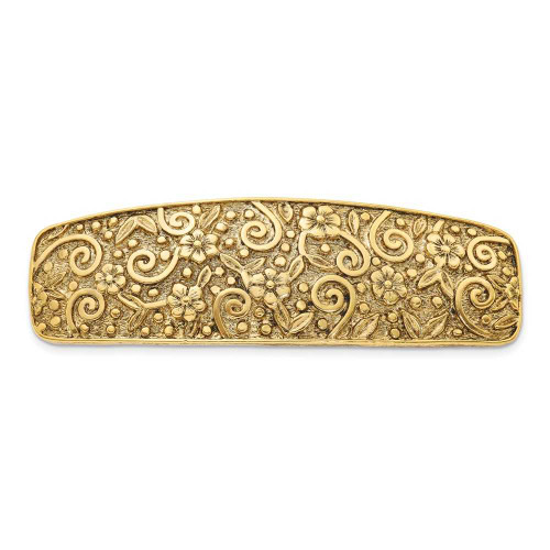 Image of 1928 Jewelry - Gold-tone Flower & Swirl Hair Barrette