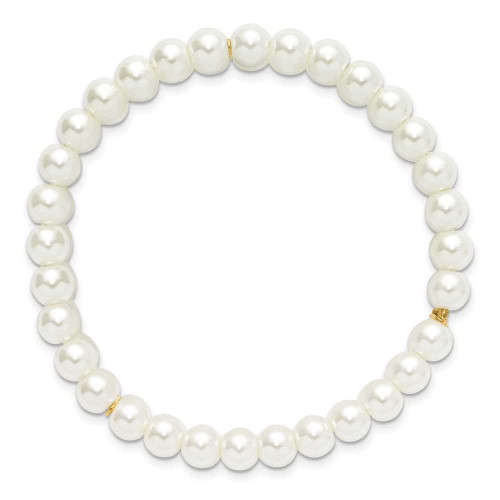 Image of 1928 Jewelry - Gold-tone Simulated Pearl Stretch Bracelet