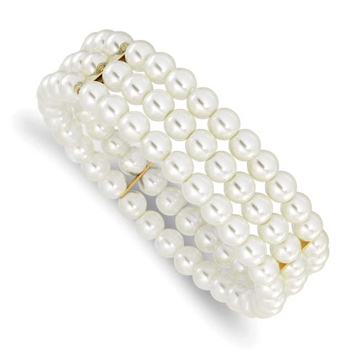Image of 1928 Jewelry - Gold-tone Simulated Pearl Stretch Bracelet