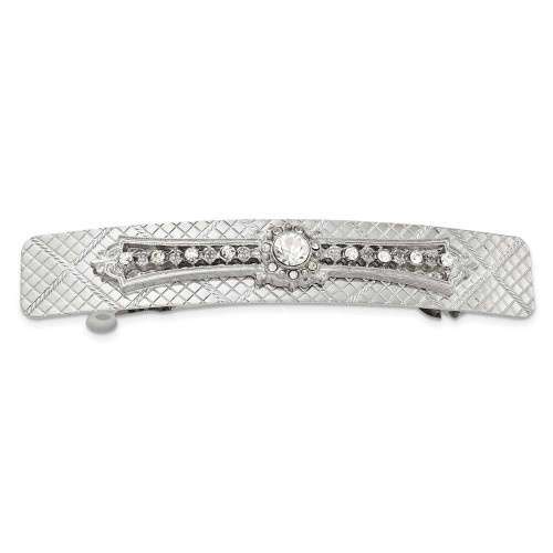 Image of 1928 Jewelry - Pretty Silver-tone Crystal Hair Barrette