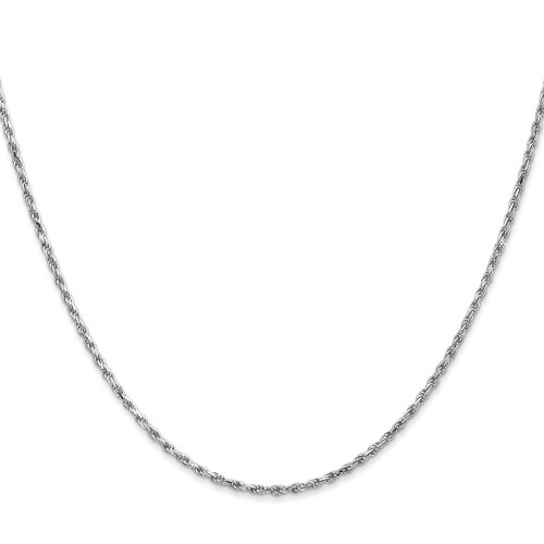 Image of 20" 10K White Gold 1.6mm Diamond-cut Machine Made Rope Chain Necklace