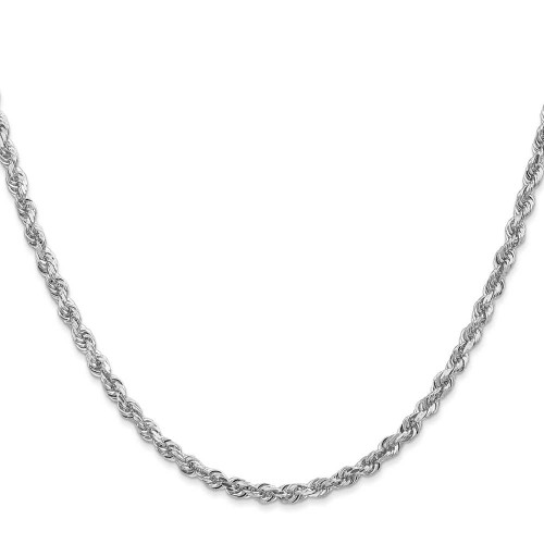 Image of 20" 10K White Gold 3.35mm Diamond-cut Quadruple Rope Chain Necklace