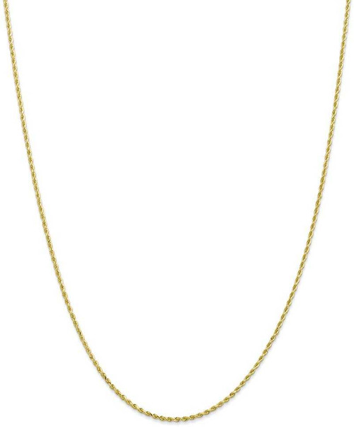 Image of 20" 10K Yellow Gold 1.5mm Diamond-cut Rope Chain Necklace