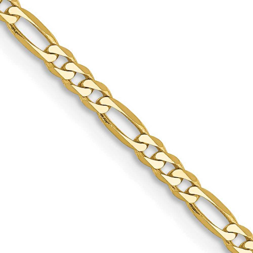 Image of 20" 10K Yellow Gold 2.2mm Flat Figaro Chain Necklace