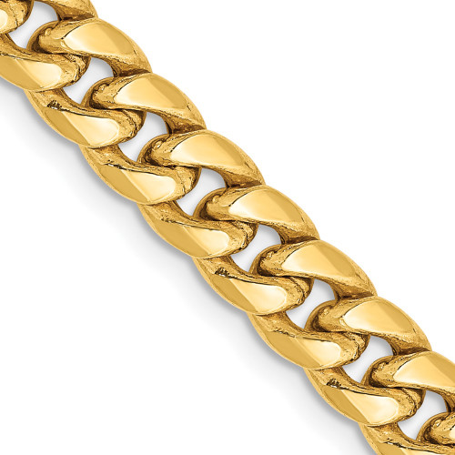 20" 10K Yellow Gold 6mm Semi-Solid Miami Cuban Chain Necklace