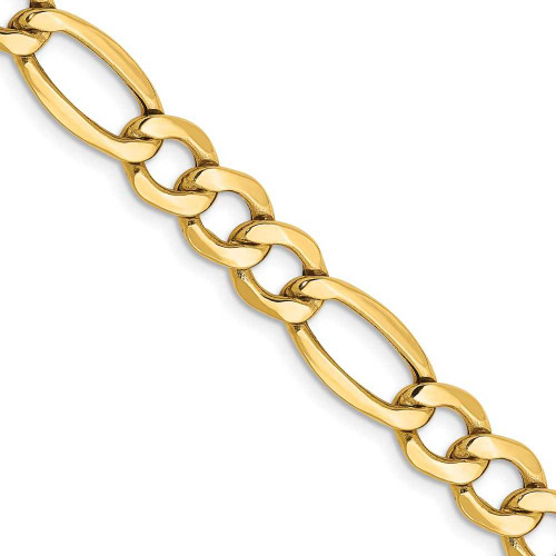 Image of 20" 10K Yellow Gold 7.3mm Semi-Solid Figaro Chain Necklace