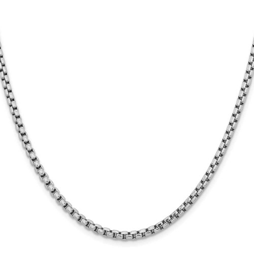 Image of 20" 14K White Gold 3.6mm Semi-Solid Round Box Chain Necklace