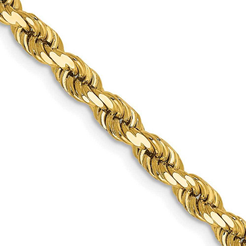 Image of 20" 14K Yellow Gold 4mm Diamond-cut Rope with Lobster Clasp Chain Necklace