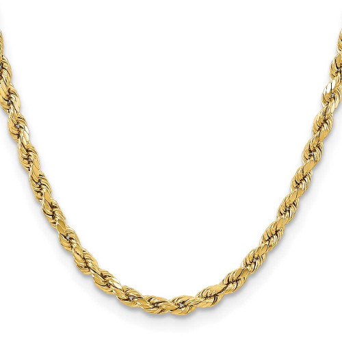 Image of 20" 14K Yellow Gold 5.5mm Semi-solid Diamond-cut Rope Chain Necklace