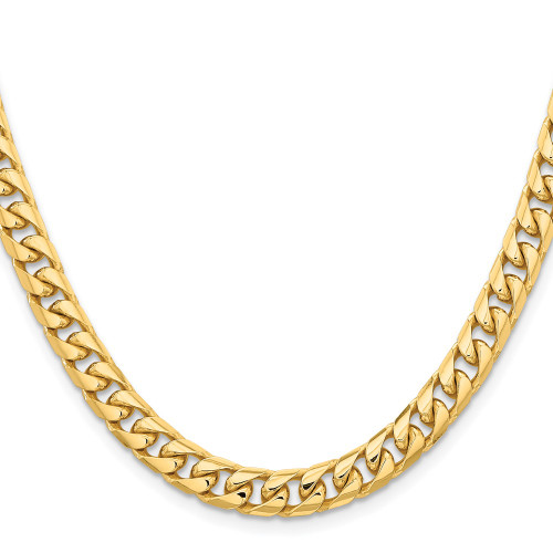 20" 14K Yellow Gold 6.75mm Solid Miami Cuban Chain Necklace