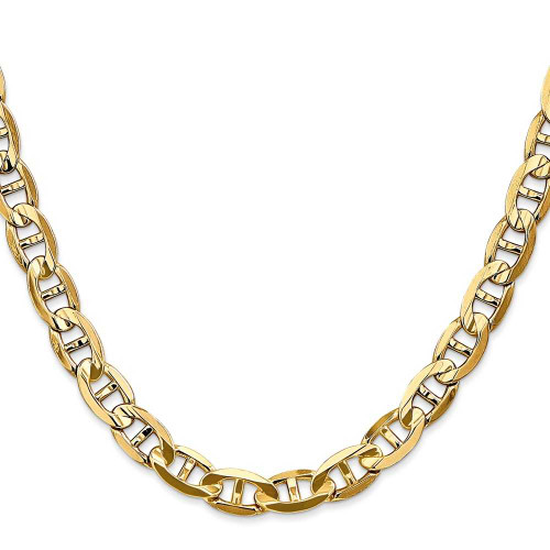Image of 20" 14K Yellow Gold 7mm Concave Anchor Chain Necklace