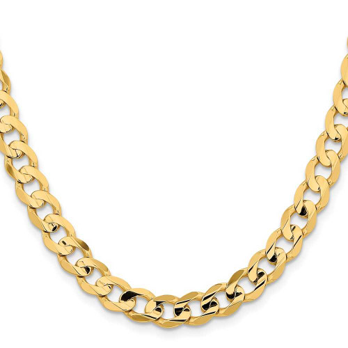 Image of 20" 14K Yellow Gold 8.5mm Open Concave Curb Chain Necklace