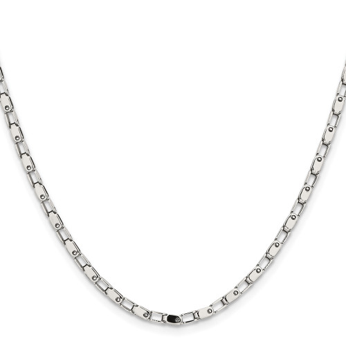 20" Stainless Steel 2.5mm Polished Solid Fancy Link Chain Necklace