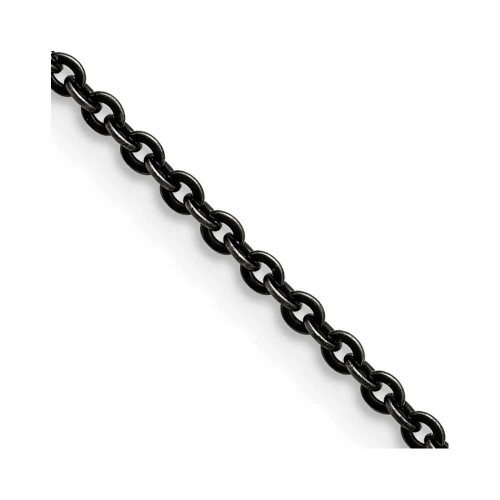 Image of 20" Stainless Steel 2.7mm Oxidized Cable Chain Necklace