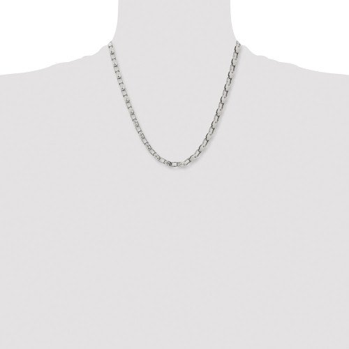20" Stainless Steel 5.5mm Polished Fancy Link Chain Necklace