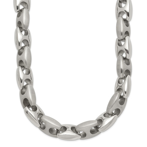 20 inch Stainless Steel 8mm Brushed and Polished Chain Necklace