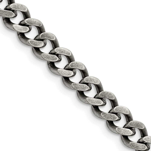 Image of 20" Stainless Steel Oxidized 7.5mm Curb Chain Necklace
