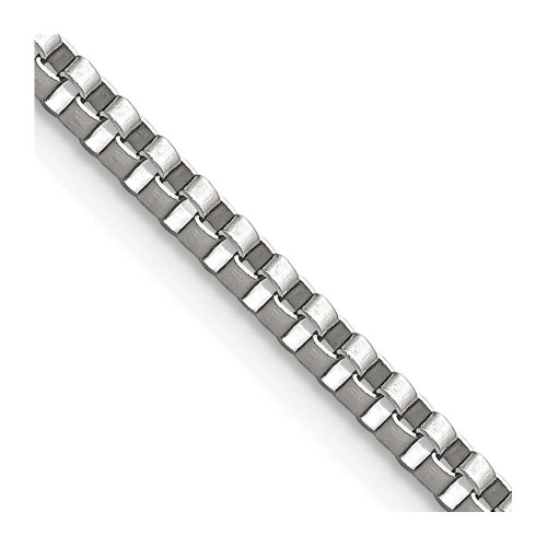 Image of 20" Stainless Steel Polished 2.4mm Box Chain Necklace