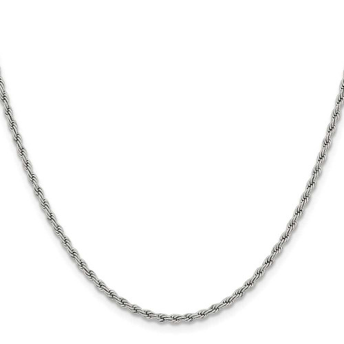 Image of 20" Stainless Steel Polished 2.4mm Rope Chain Necklace