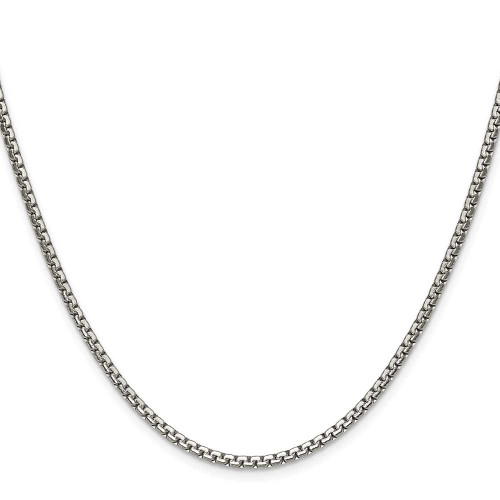 Image of 20" Stainless Steel Polished 2.5mm Fancy Box Chain Necklace